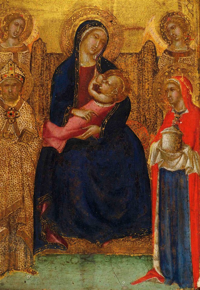 Lippo Vanni - La Virgen y el Niño en el trono con los santos Nicolás y María Magdalena, c. 1370