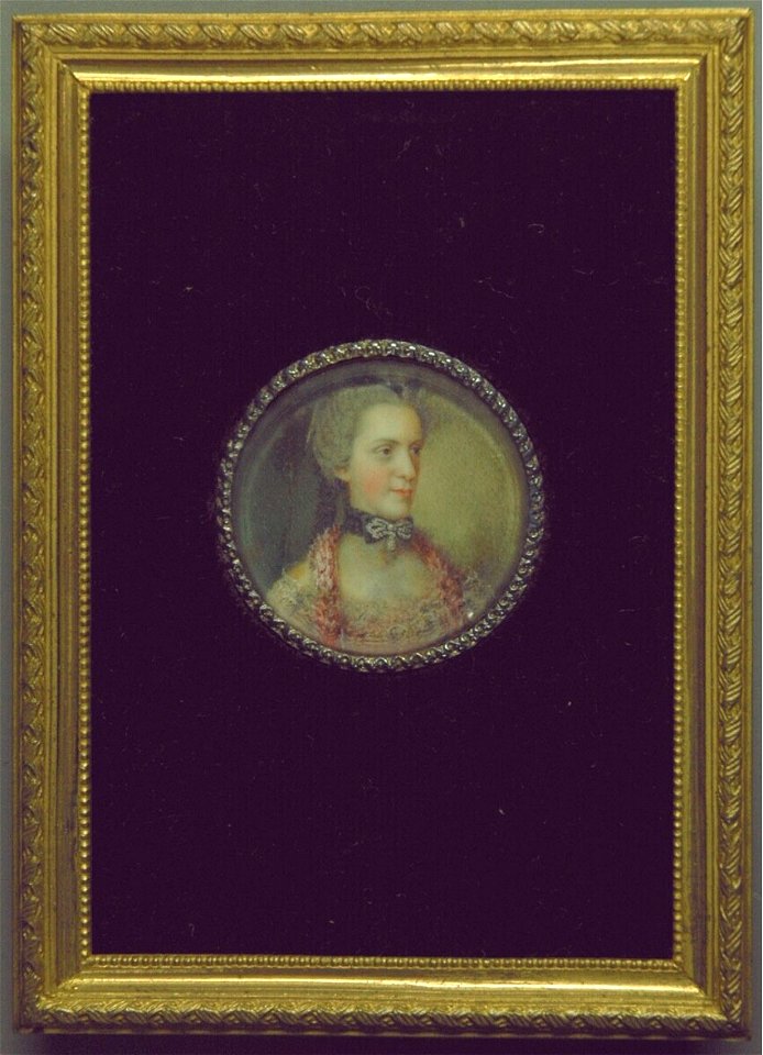 Liotard - Maria Anna, Erzherzogin von Österreich (1738-1789), in rosa Kleid, mit schwarzem, perlenbesetzten Halsband, 1762, 28327