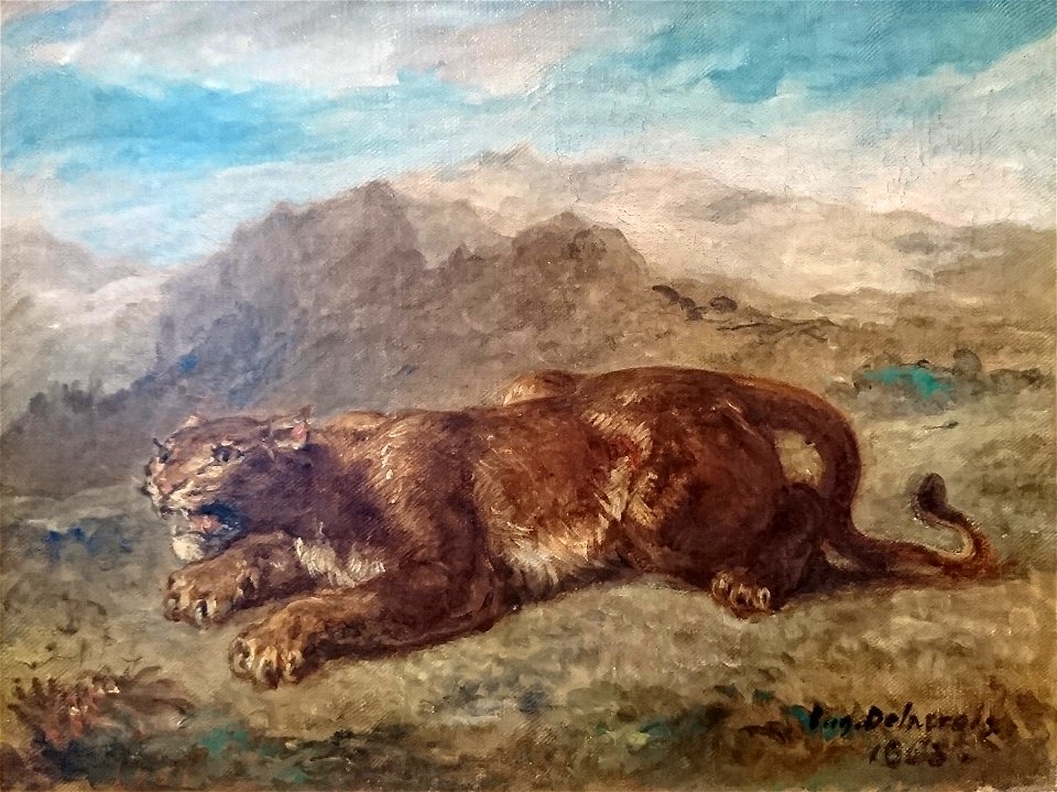 Lionne prête à s'élancer - Eugène Delacroix - Q29857777