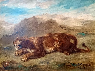 Lionne prête à s'élancer - Eugène Delacroix - Q29857777