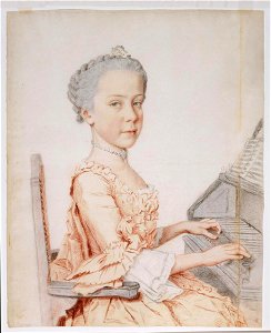Liotard - Portrait de Maria Josepha, archiduchesse d'Autriche, au clavecin (1751-1767), 1762, 1947-0040
