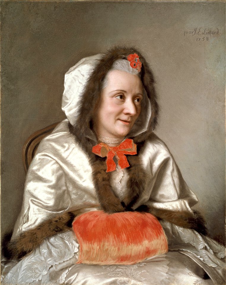 Liotard - Portrait de Madame François Tronchin, née Anne-Marie Fromaget (1713 -1788), en frileuse, 1758