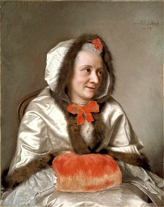 Liotard - Portrait de Madame François Tronchin, née Anne-Marie Fromaget (1713 -1788), en frileuse, 1758