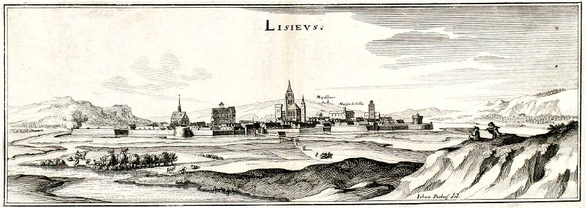 Lisieux, Topographiae Galliae, 1657 von Matthäus Merian