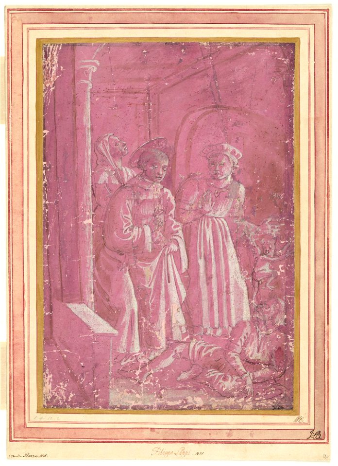 Lippi (Werkstatt) - Der Hl. Stephanus vertreibt den Dämon aus einem jungen Mann, um 1462-69, Inv. Nr. 21239