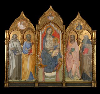 Lippo di Andrea - Virgin and Child Enthroned with Saint - 1871.22a-d - Yale University Art Gallery