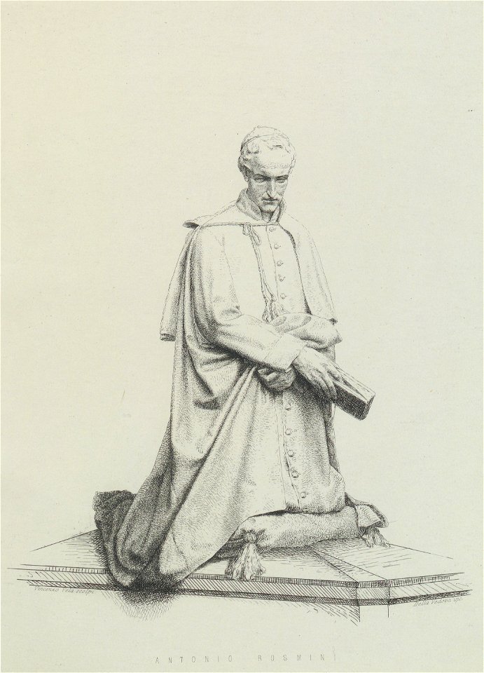 Litografia della tomba di Antonio Rosmini, ante 1898 - Accademia delle Scienze di Torino - Ritratti 0151 B