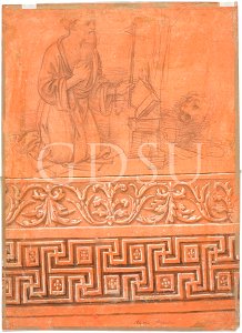 Lippi - Parte di fregio con motivi decorativi a greca e vegetali, inv. 184 E v