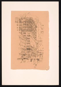 Lithographs of New York in 1904 drawn by Joseph Pennell. No. 8, Building the building - J. Pennell. LCCN2012648925