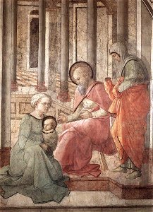 Lippi, Birth and Naming St John (detail)
