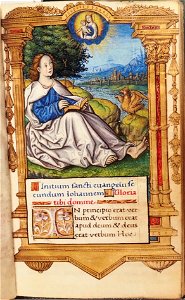 Livre d'heures de 1512 - coll.part. f7r (Saint Jean à Patmos). Free illustration for personal and commercial use.