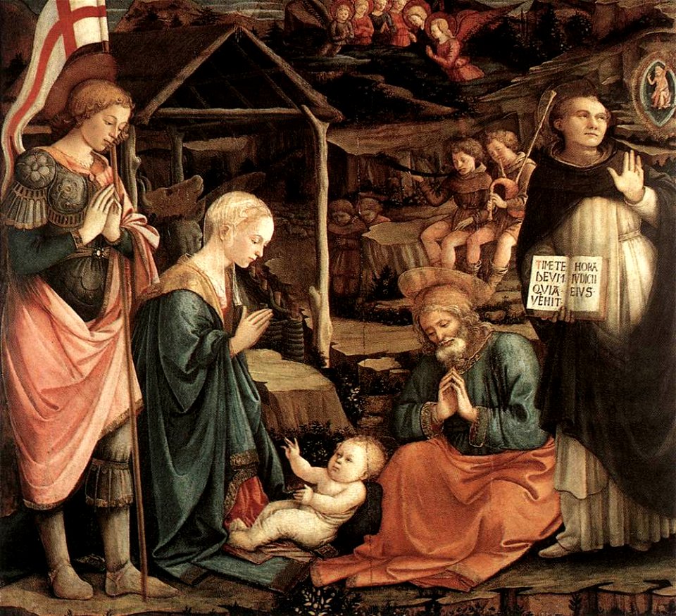 Lippi, adorazione del bambino, prato