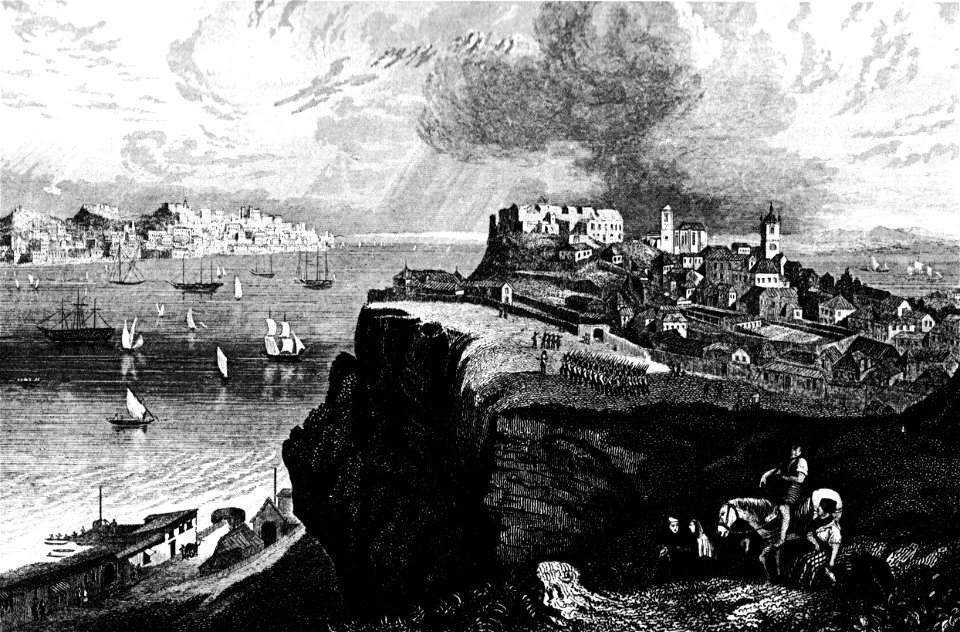Lisboa view from Fort Almada c1835