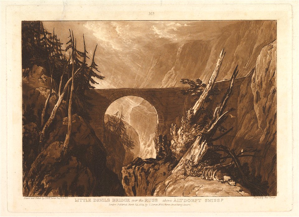 Little Devil's Bridge over the Russ, above Altdorft, Swiss-d, from Liber Studiorum, part IV