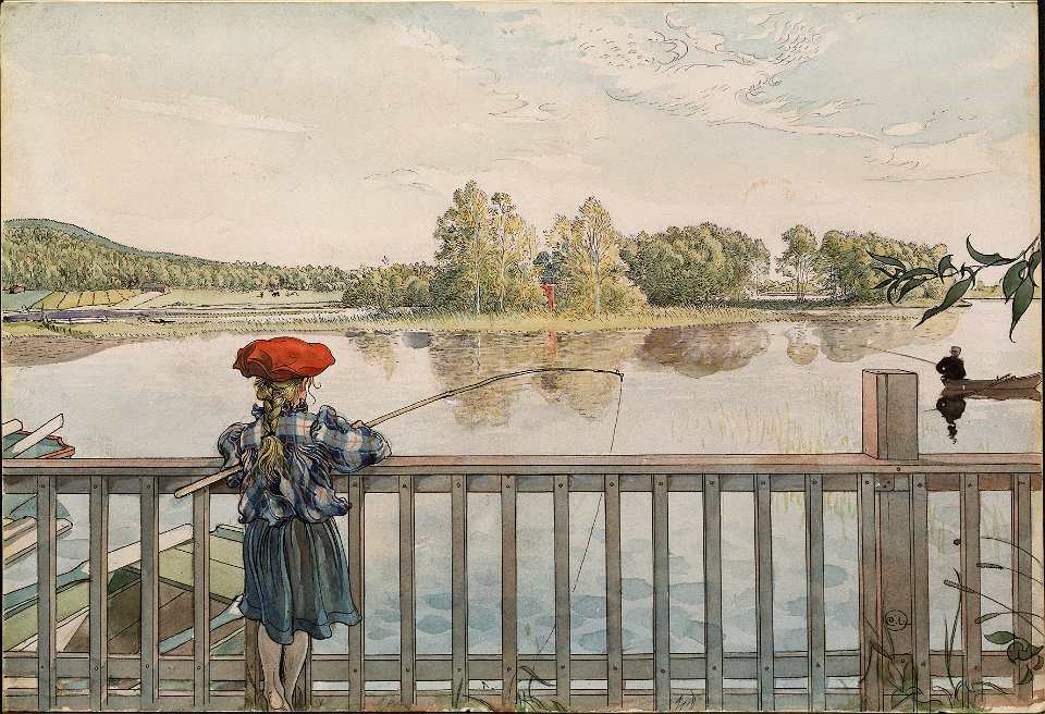 Lisbeth Angling. From A Home (26 watercolours) (Carl Larsson) - Nationalmuseum - 24223