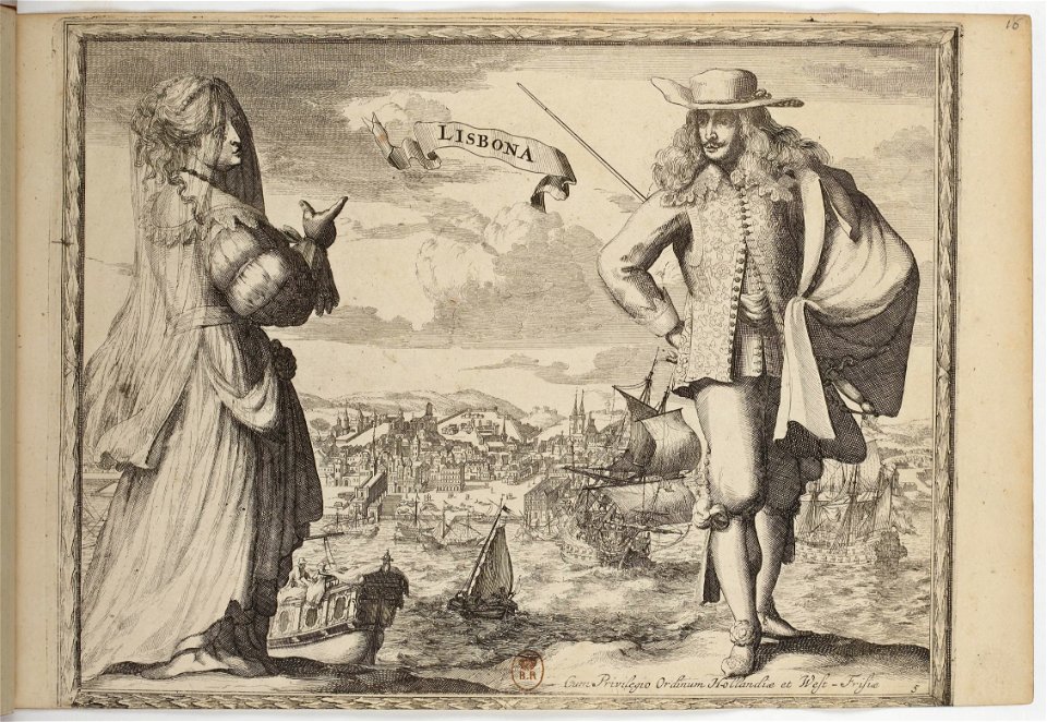 Lisbona -Lisbonne- - Costumes des quatre parties du monde, gravés dans la manière de Luycken (1670)