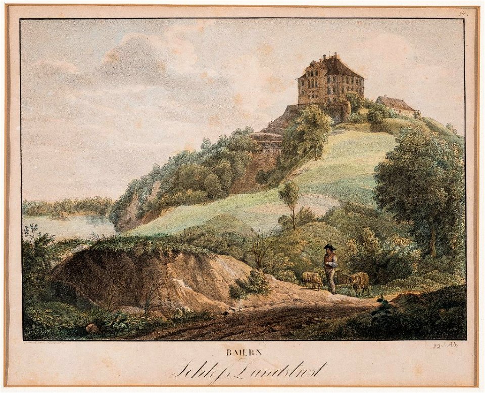 Litho - Schloss Landstrost - Kunike - Alt
