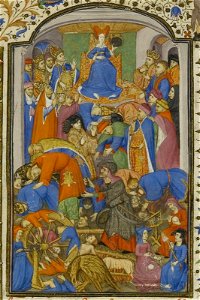 Livre des cas des nobles hommes et femmes - Musée Condé Ms858 f1r (mortel trébuchet de Fortune)