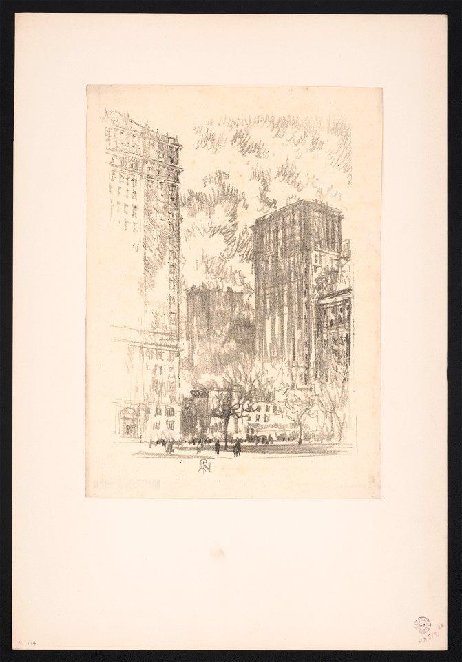 Lithographs of New York in 1904 drawn by Joseph Pennell. No. 1, Battery Park - J. Pennell. LCCN2012648919