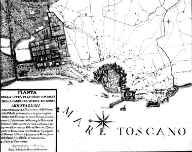 Livorno map of the town (1770) 01