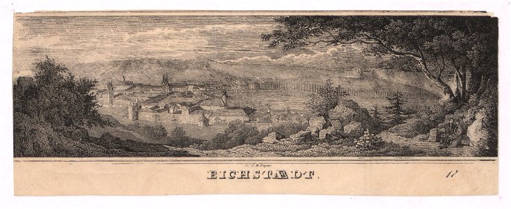 Litho - Eichstätt - Stadtansicht - um 1860