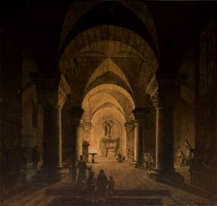 Litho coloriert - Nürnberg Burg - Margarethenkapelle - Quaglio - 1819