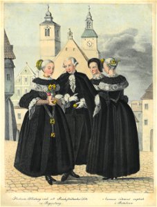 Litho - Regensburg - Hochzeitspaar - Neupfarrplatz - Lipowski