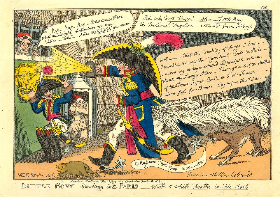 Little Bony Sneaking into Paris--with a White Feather in His Tail (NAPOLEON 136)