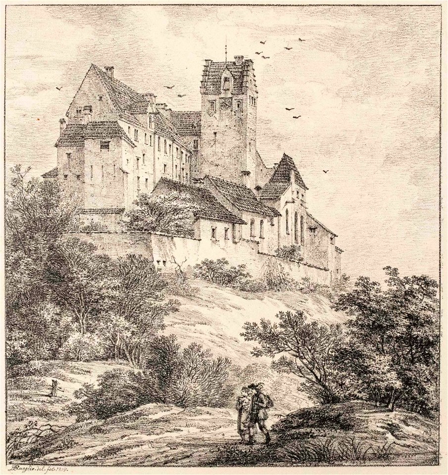 Litho - Bayern - Schloss Seefeld - Quaglio - 1814