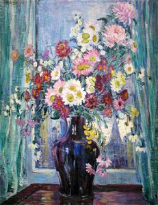 Flowers in Front of Window by Dorothea Litzinger