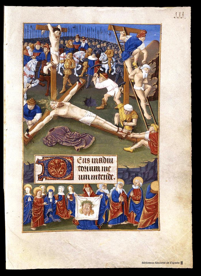 Livre d'heures français - BNE Madrid Vit25-3 f111 - mise en croix