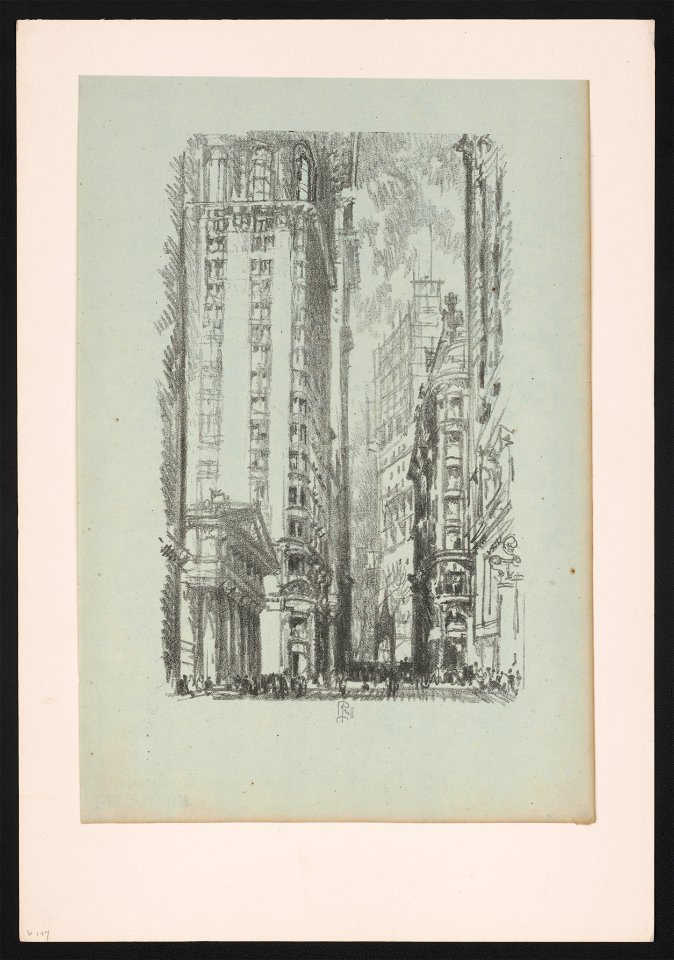 Lithographs of New York in 1904 drawn by Joseph Pennell. No. 6, Pine Street - J. Pennell. LCCN2012648923