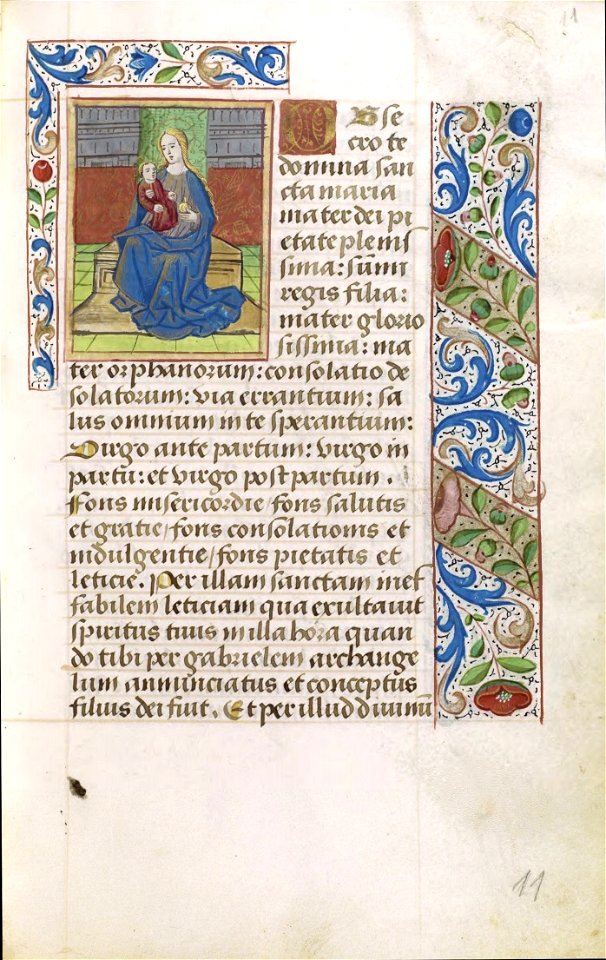Livro de Horas, segundo o costume de Roma (séc. XV) - P 021 (Orações à Virgem Maria)