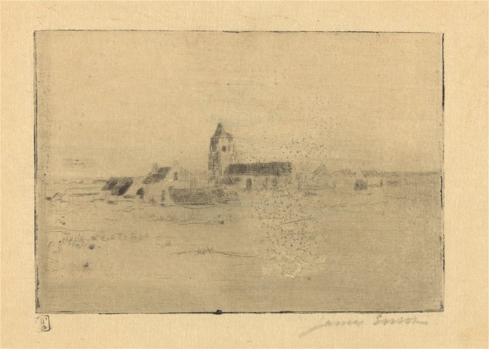 Little View of Mariakerke, print by James Ensor, 1887, Prints Department, Royal Library of Belgium, S. IV 84694