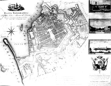 Livorno map of the town (1828) by Carlo Ristori 01