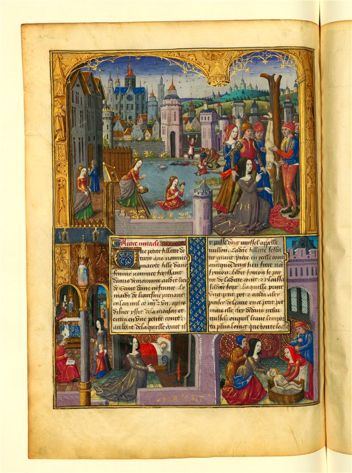 Livre des faiz monseigneur saint Loys - BNF Fr2829 f98v (Marote sauvée de la noyade)