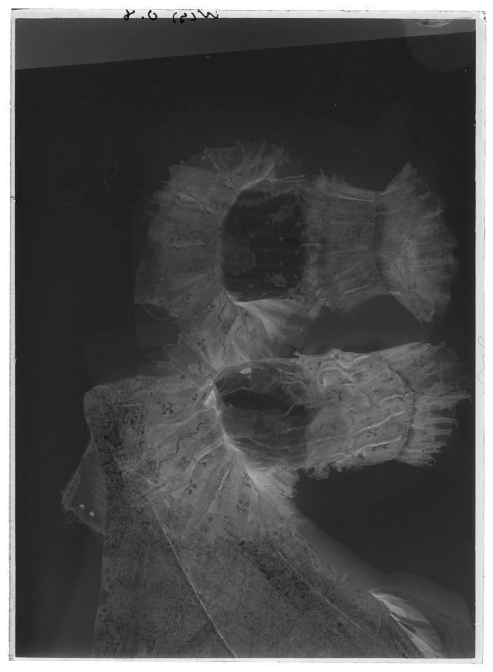 Liv till kröningsklänning, en s k robe de cour, Sofia Magdalena, 1772 - Livrustkammaren - 70269-negative