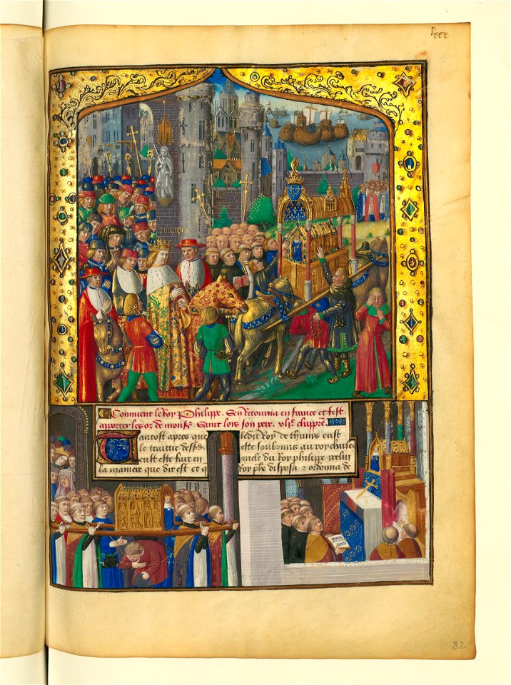 Livre des faiz monseigneur saint Loys - BNF Fr2829 f82r (procession funèbre de Louis IX)