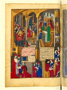 Livre des faiz monseigneur saint Loys - BNF Fr2829 f83v (miracles à Saint-Denis)