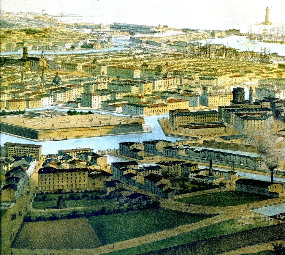 Livorno map of the town (1849) by Guesdon 01