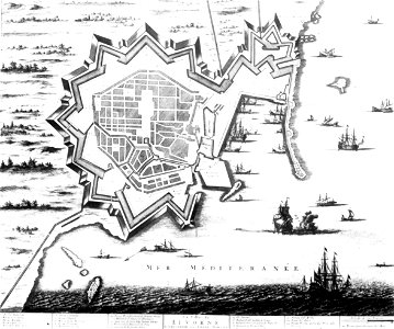 Livorno map of the town (1696) by Vincenzo Coronelli 02