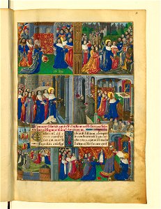 Livre des faiz monseigneur saint Loys - BNF Fr2829 f17r (Saint Louis et la couronne d'épine)