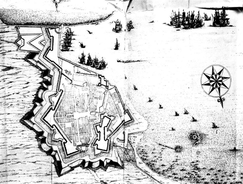Livorno map of the town (1696) by Cornelius Meyer 01