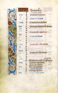 Livro de Horas, segundo o costume de Roma (séc. XV) - P 012 (Dezembro)