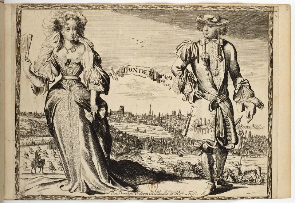 Londen -Londres- - Costumes des quatre parties du monde, gravés dans la manière de Luycken (1670)