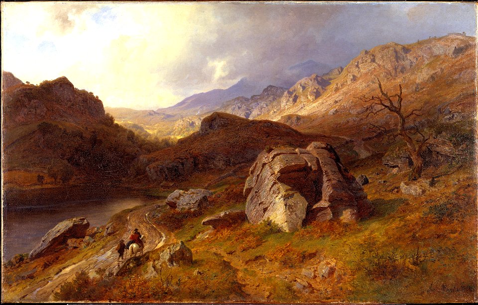 Lledr Valley in Wales (Hans Fredrik Gude) - Nationalmuseum - 18269