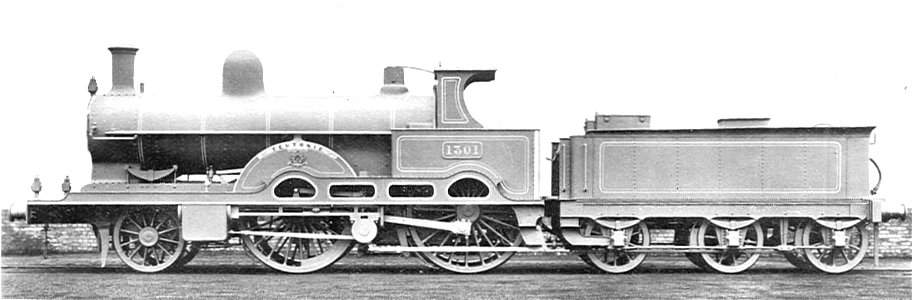 LNWR Webb 3-cylinder compound locomotive 1301 Teutonic (Howden, Boys' Book of Locomotives, 1907)
