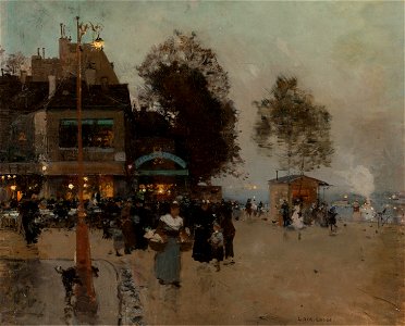 La guignette en bord de Seine by Luigi Loir