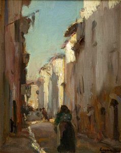 Moroccan Street with Flags by Robert Henry Logan