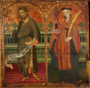 Lluís Borrassà - Saint John the Baptist and Saint Barbara - 1933.153 - Fogg Museum